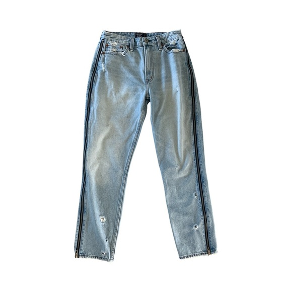 Abercrombie & Fitch Annie High Rise Girlfriend Zipper Jeans Size 27 - Picture 2 of 6